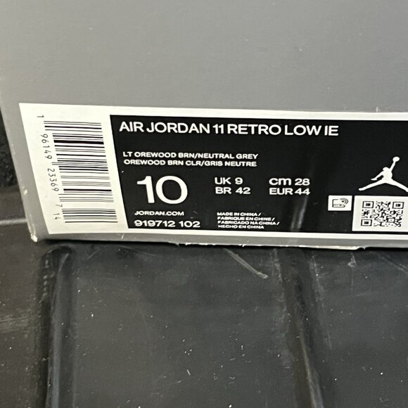 NEW Nike Air Jordan 11 Retro Low IE Orewood Brown White 919712-102 Size 10 main image 4